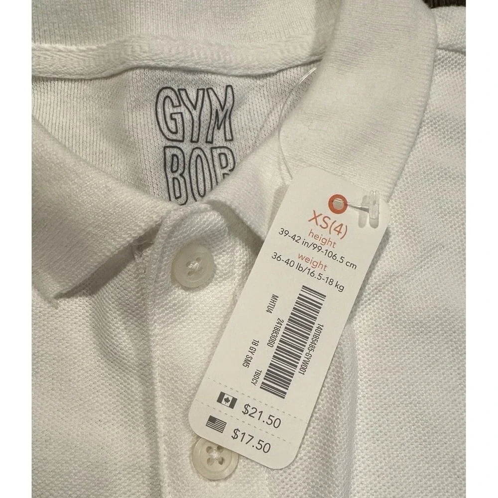 Boys Size 4 XS Gymboree White Short Sleeve Polo‎ Uniform Shirt NWT